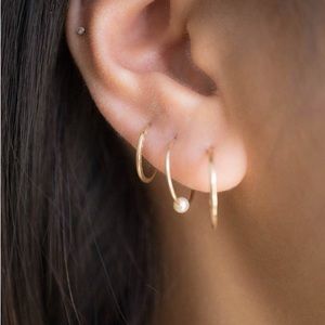 FAIR. jewelry “Sun Ray” hoops in 10k yellow gold, size small